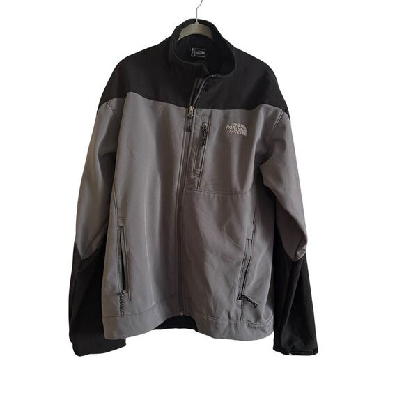 The North Face Apex Softshell Jacket Men’s Large Gray Black Fleece Lined AL5C F1 - Picture 1 of 12